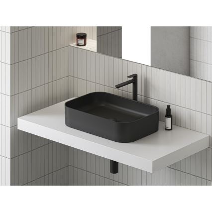 Ravak XJX0D155001 - Lavabo sobre encimera CERAMIC SLIM 55x37 cm cerámica/negro