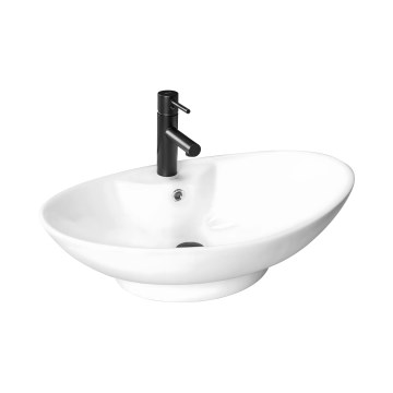 REA-00692 - Lavabo sobre encimera ROSA 44x66 cm cerámica/blanco brillante