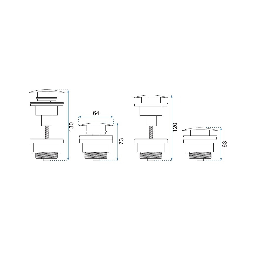 REA-A2360 - Desagüe para lavabo CLICK-CLACK, diámetro 6,4 cm, dorado