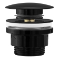 REA-A4100 - Válvula de desagüe CLICK-CLACK para lavabo, diámetro 6,4 cm, negro brillante