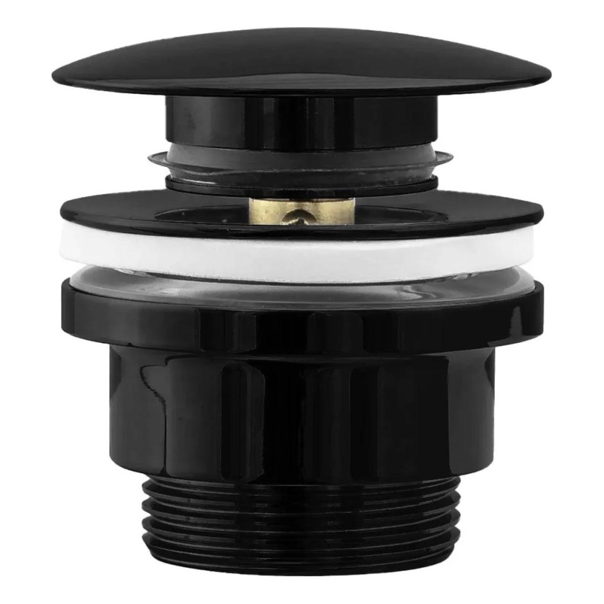 REA-A4100 - Válvula de desagüe CLICK-CLACK para lavabo, diámetro 6,4 cm, negro brillante
