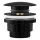 REA-A4100 - Válvula de desagüe CLICK-CLACK para lavabo, diámetro 6,4 cm, negro brillante
