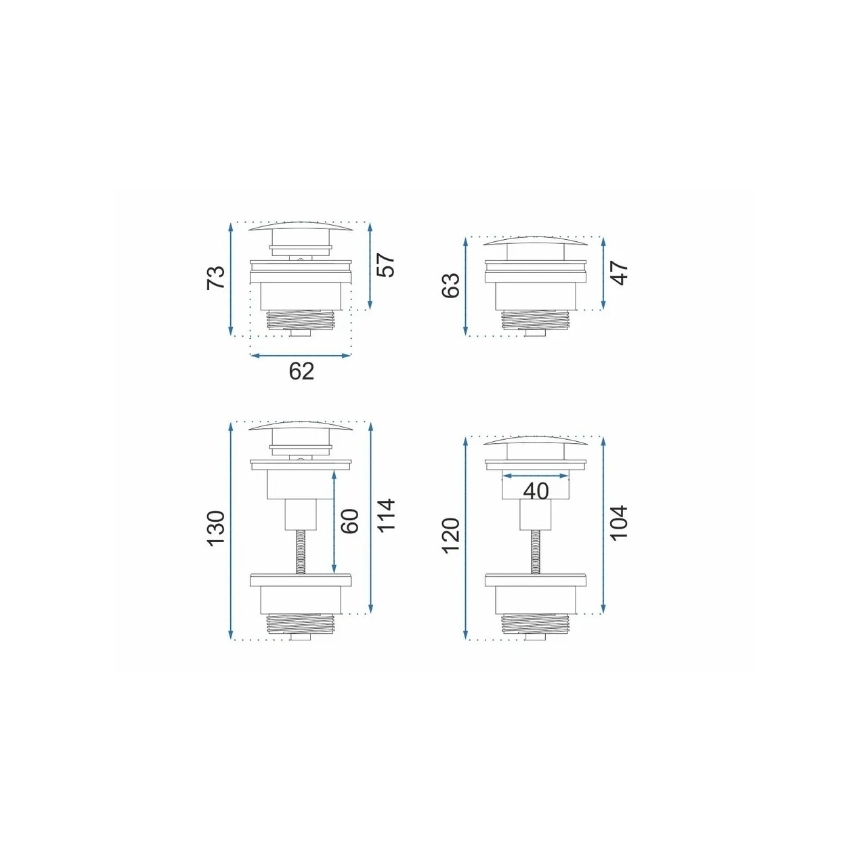 REA-A4100 - Válvula de desagüe CLICK-CLACK para lavabo, diámetro 6,4 cm, negro brillante
