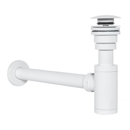 REA-A6952 - Sifón para lavabo con válvula CLICK-CLACK, diámetro 6,4 cm, blanco