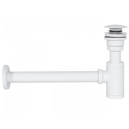 REA-A6952 - Sifón para lavabo con válvula CLICK-CLACK, diámetro 6,4 cm, blanco