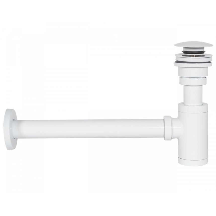 REA-A6952 - Sifón para lavabo con válvula CLICK-CLACK, diámetro 6,4 cm, blanco