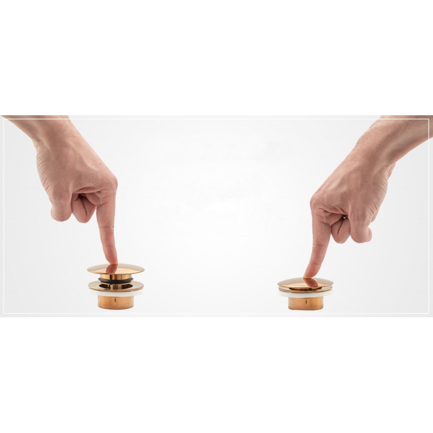 REA-A8110 - Desagüe para lavabo CLICK-CLACK Ø 6,4 cm, acabado dorado