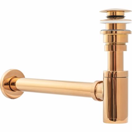REA-A8541 - Sifón para lavabo con válvula CLICK-CLACK, Ø 6,4 cm, oro rosa