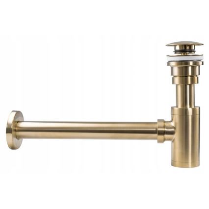 REA-A8586 - Sifón para lavabo con desagüe CLICK-CLACK Ø 6,4 cm, oro cepillado
