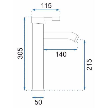 REA-B0027 - Grifo de lavabo GRAF 30,5 cm, cromo brillante