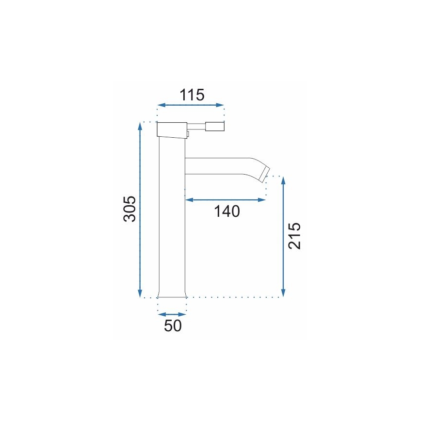 REA-B0027 - Grifo de lavabo GRAF 30,5 cm, cromo brillante