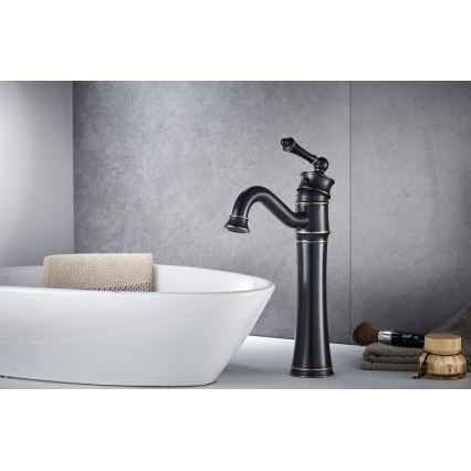REA-B0227 - Grifo de lavabo VINTAGE OLD 31 cm negro