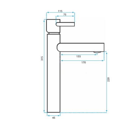 REA-B0229 - Grifo de lavabo TESS 31,5 cm negro