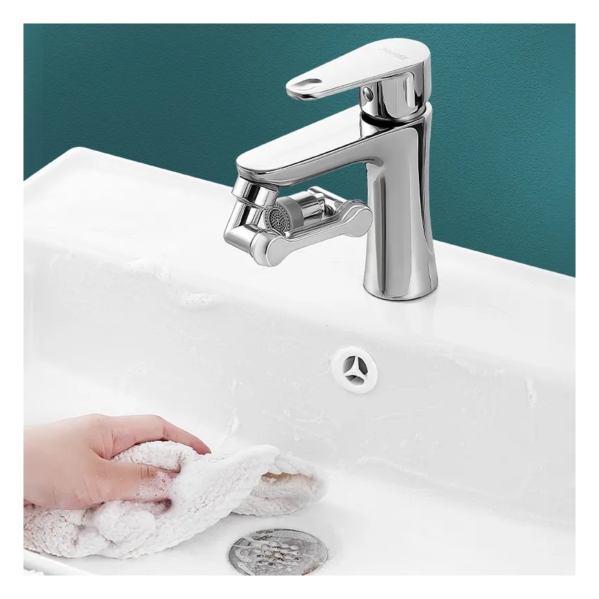 REA-B0660 - Adaptador giratorio para grifo de lavabo, cromo pulido