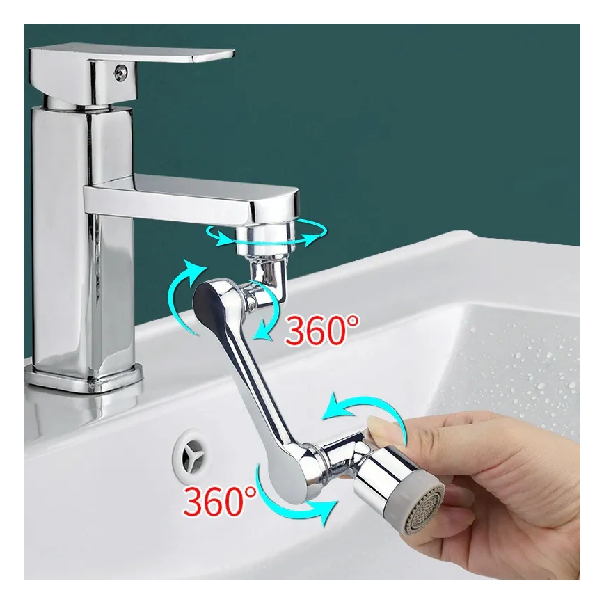 REA-B0660 - Adaptador giratorio para grifo de lavabo, cromo pulido
