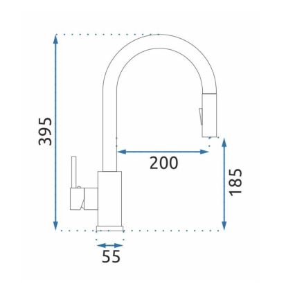 REA-B0669 - Grifo de fregadero FRESH con rociador extraíble de 39,5 cm, acabado dorado