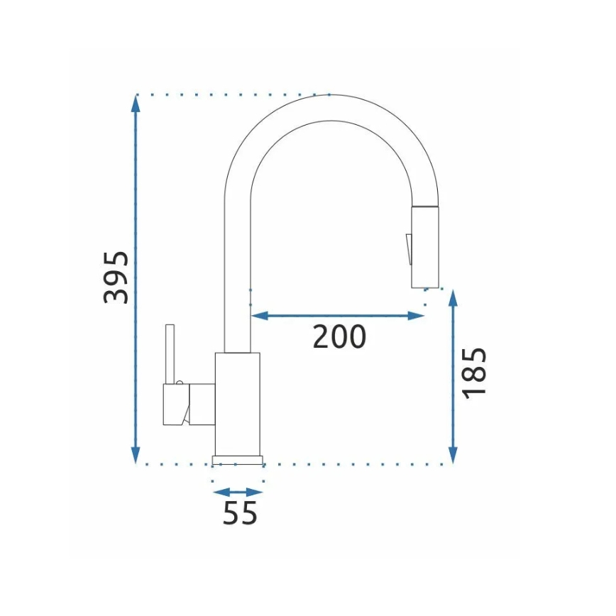 REA-B0669 - Grifo de fregadero FRESH con rociador extraíble de 39,5 cm, acabado dorado