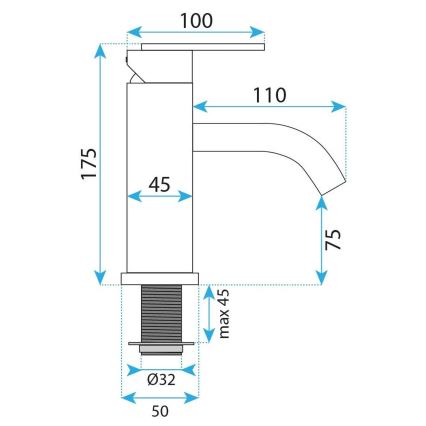 REA-B0970 - Grifo de lavabo ONTARIO 17,5 cm cobre cepillado