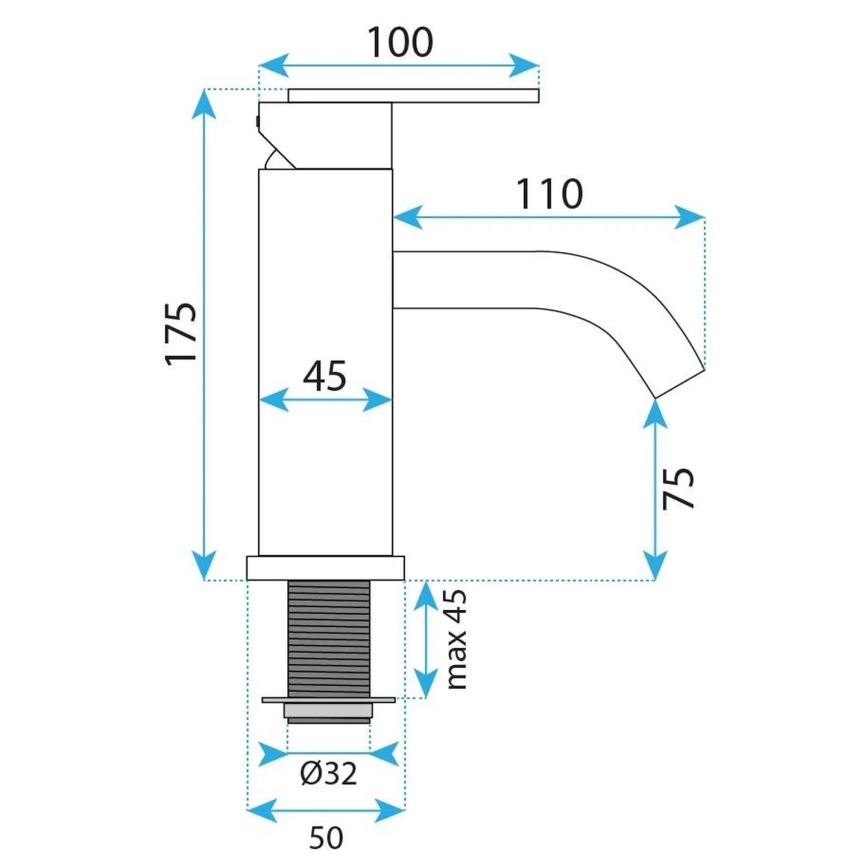 REA-B0970 - Grifo de lavabo ONTARIO 17,5 cm cobre cepillado