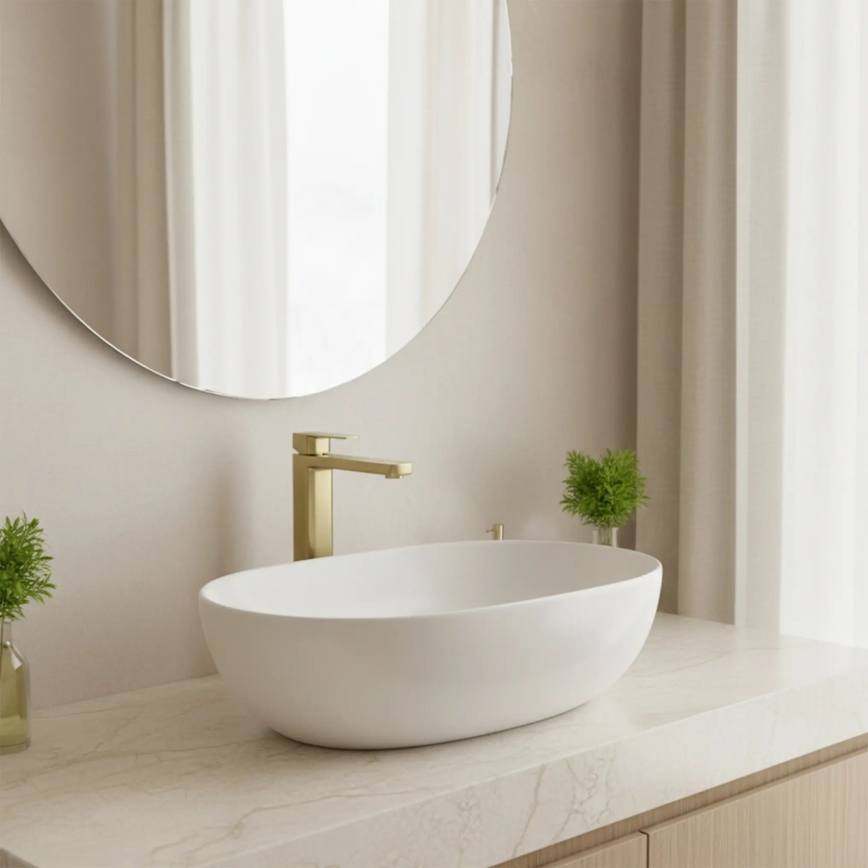 REA-B0977 - Monomando para lavabo ARLO 30 cm, oro cepillado