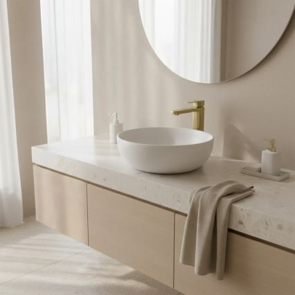 REA-B0977 - Monomando para lavabo ARLO 30 cm, oro cepillado