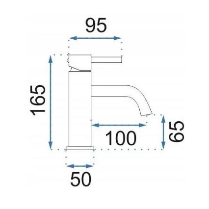 REA-B1112 - Grifo de lavabo LUNGO 16,5 cm en cobre cepillado