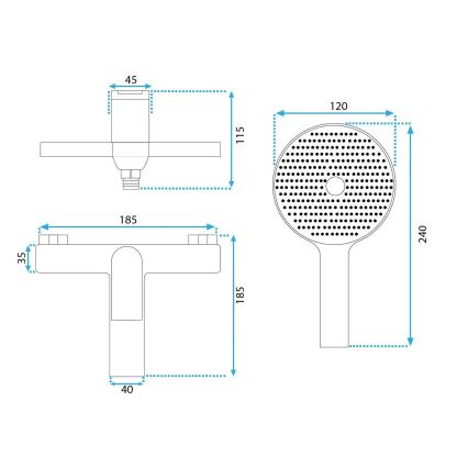 REA-B1128 - Juego para bañera AVALON, negro
