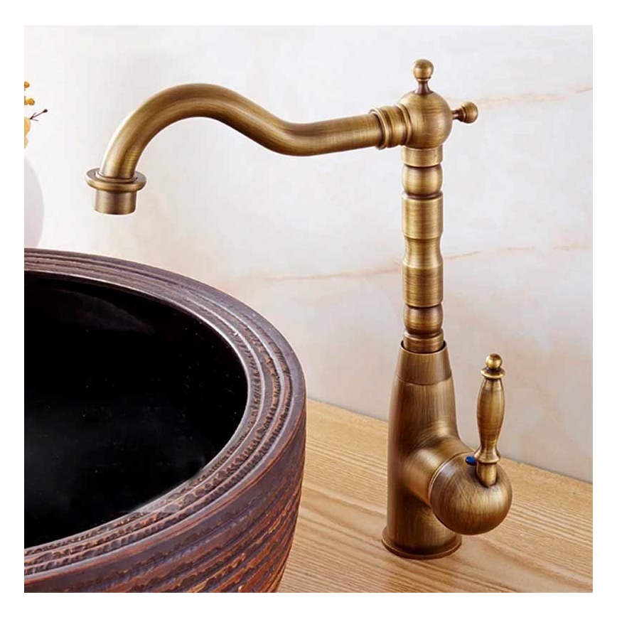 REA-B2150 - Grifo de lavabo BONA 28,5 cm, acabado en oro cepillado