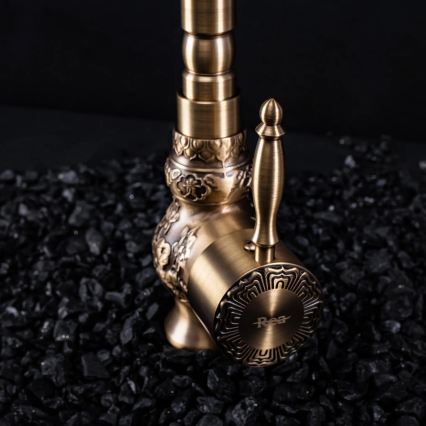 REA-B2500 - Grifo para lavabo VENICE 32 cm en acabado oro cepillado