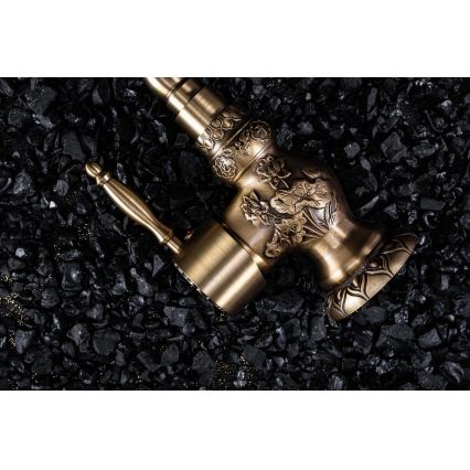 REA-B2500 - Grifo para lavabo VENICE 32 cm en acabado oro cepillado