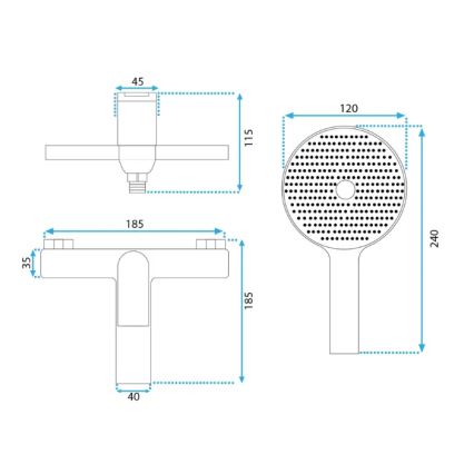 REA-B2707 - Set para bañera AVALON, acabado oro cepillado