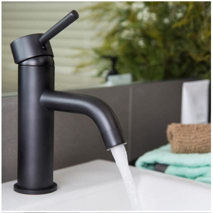 REA-B4102 - Grifo de lavabo LUNGO 16,5 cm negro