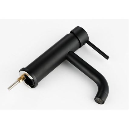 REA-B4102 - Grifo de lavabo LUNGO 16,5 cm negro