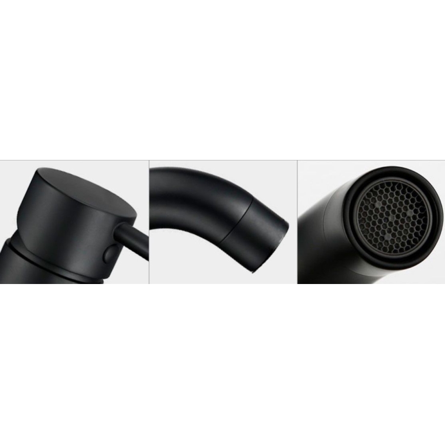 REA-B4102 - Grifo de lavabo LUNGO 16,5 cm negro