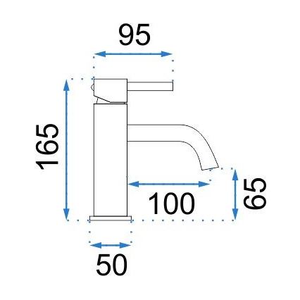 REA-B4102 - Grifo de lavabo LUNGO 16,5 cm negro