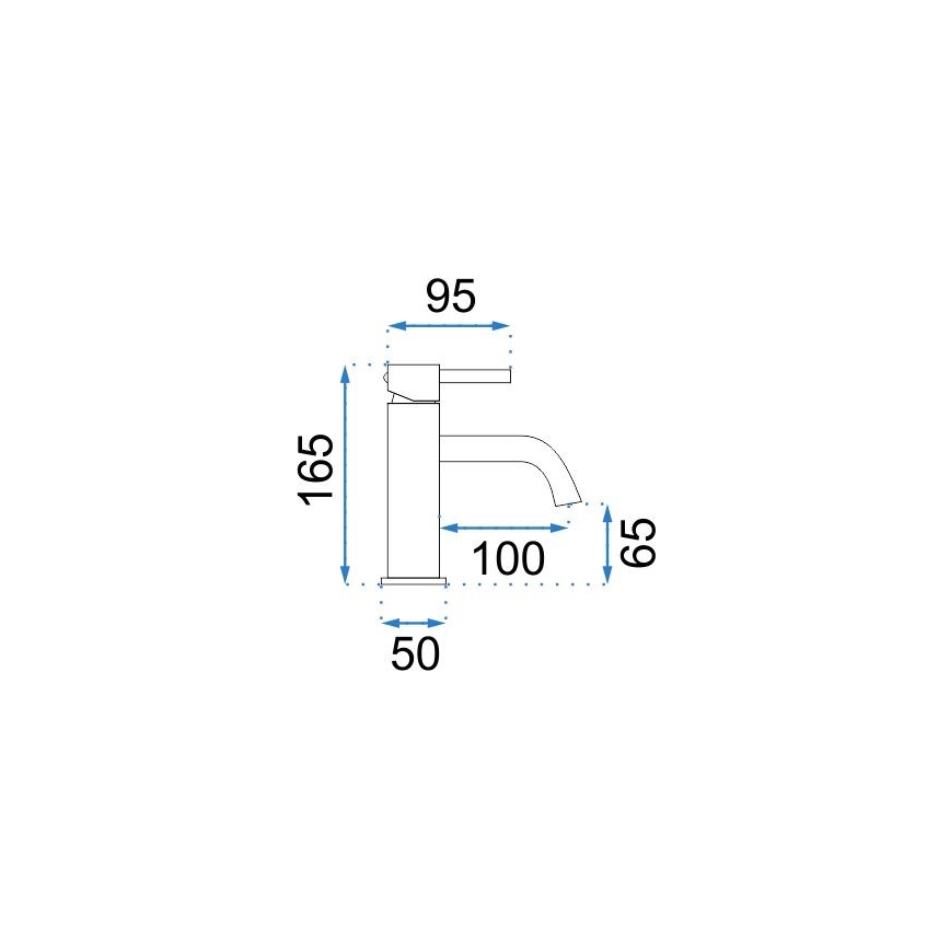 REA-B4102 - Grifo de lavabo LUNGO 16,5 cm negro