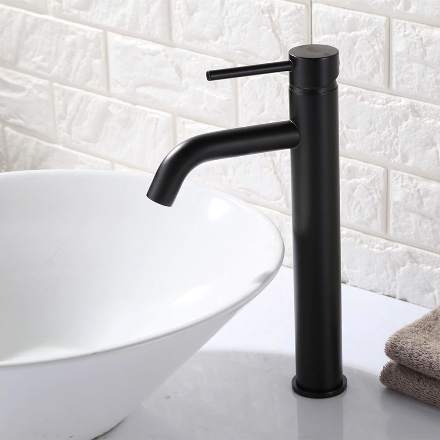 REA-B4103 - Grifo de lavabo LUNGO 28 cm negro