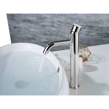 REA-B4104 - Grifo de lavabo LUNGO 28 cm, acabado cromado brillante