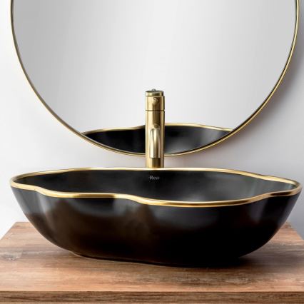 REA-B4526 - Grifo de lavabo LUNGO 28 cm, dorado cepillado