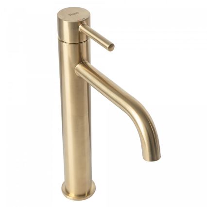 REA-B4526 - Grifo de lavabo LUNGO 28 cm, dorado cepillado