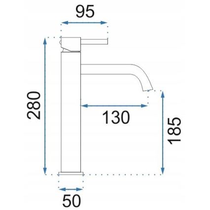 REA-B4526 - Grifo de lavabo LUNGO 28 cm, dorado cepillado