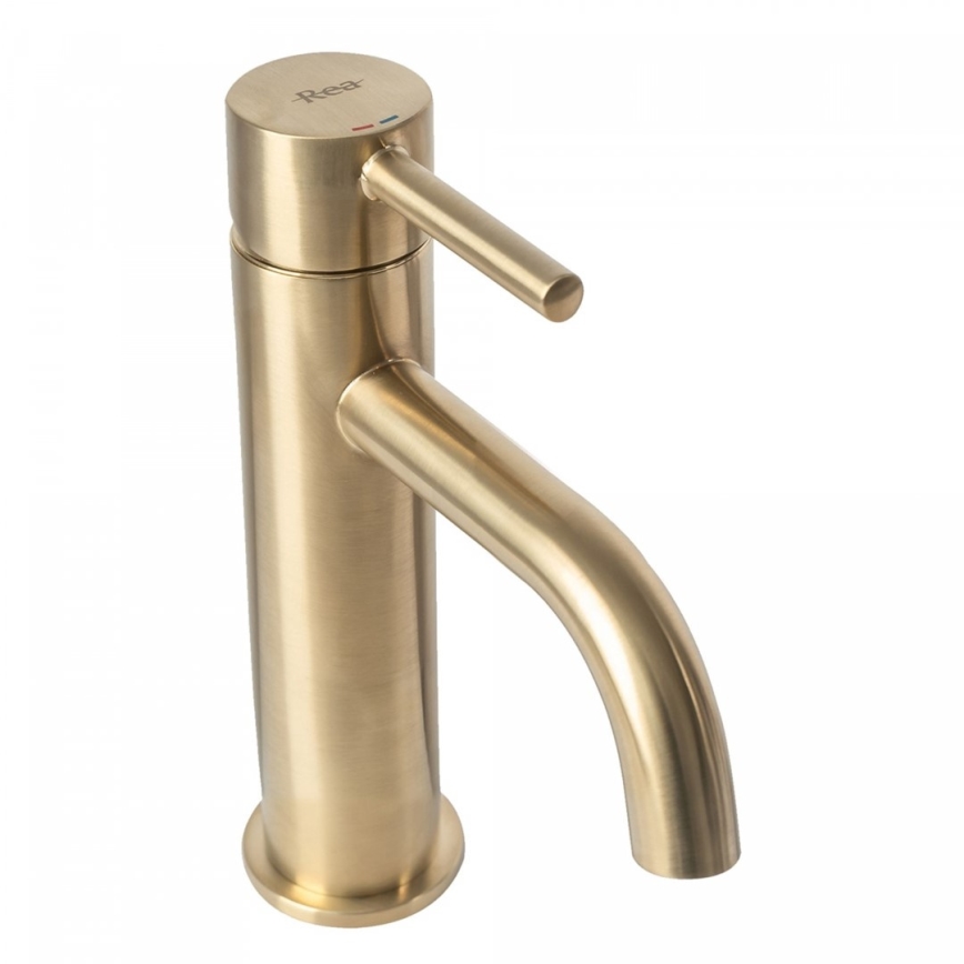 REA-B4527 - Grifo para lavabo LUNGO 16,5 cm, oro cepillado