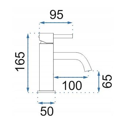 REA-B4527 - Grifo para lavabo LUNGO 16,5 cm, oro cepillado