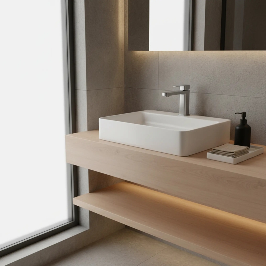 REA-B4589 - Grifo para lavabo ARLO 17 cm, acabado níquel