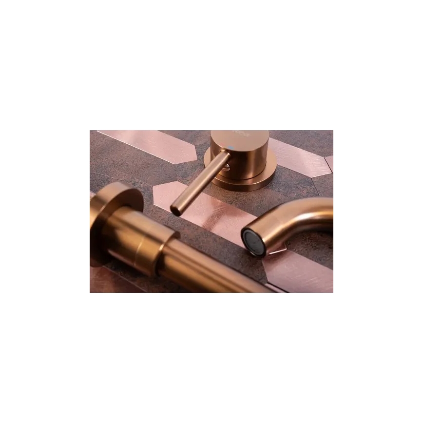 REA-B4600 - Grifo de lavabo para instalación empotrada LUNGO cobre cepillado