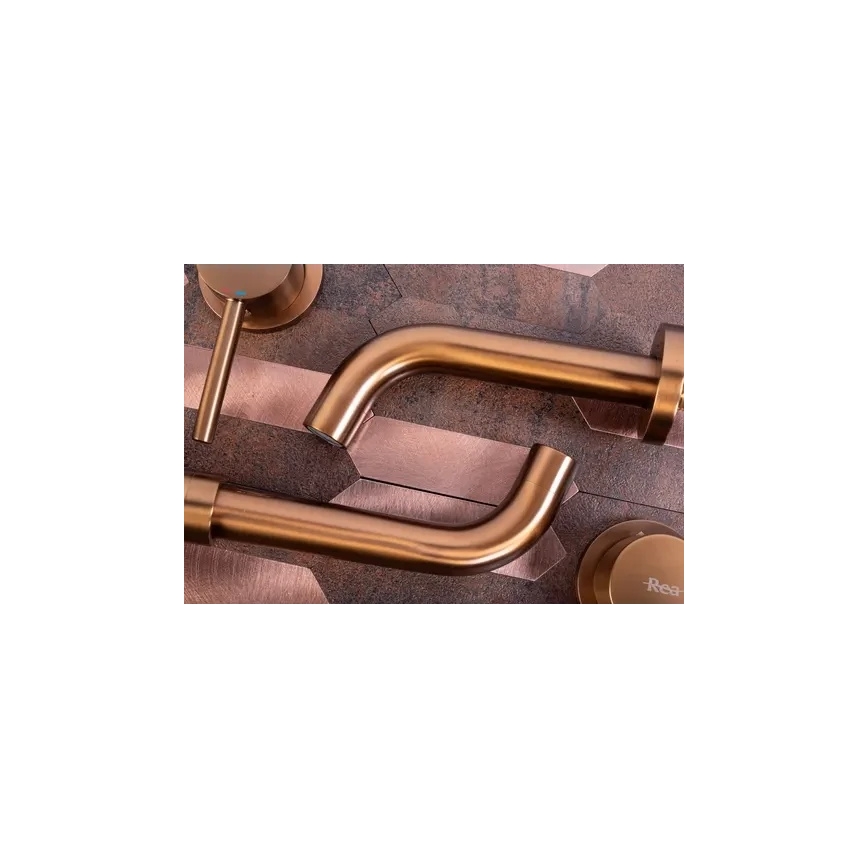 REA-B4600 - Grifo de lavabo para instalación empotrada LUNGO cobre cepillado