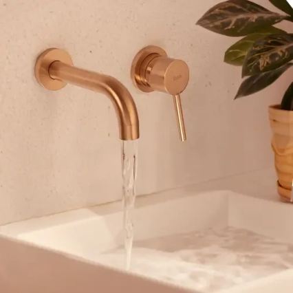 REA-B4600 - Grifo de lavabo para instalación empotrada LUNGO cobre cepillado