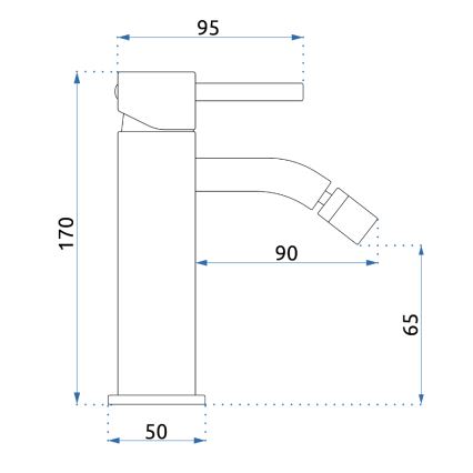 REA-B4702 - Grifo para bidé LUNGO 17 cm oro cepillado
