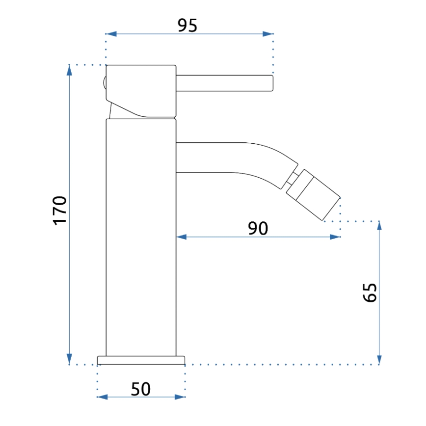 REA-B4702 - Grifo para bidé LUNGO 17 cm oro cepillado