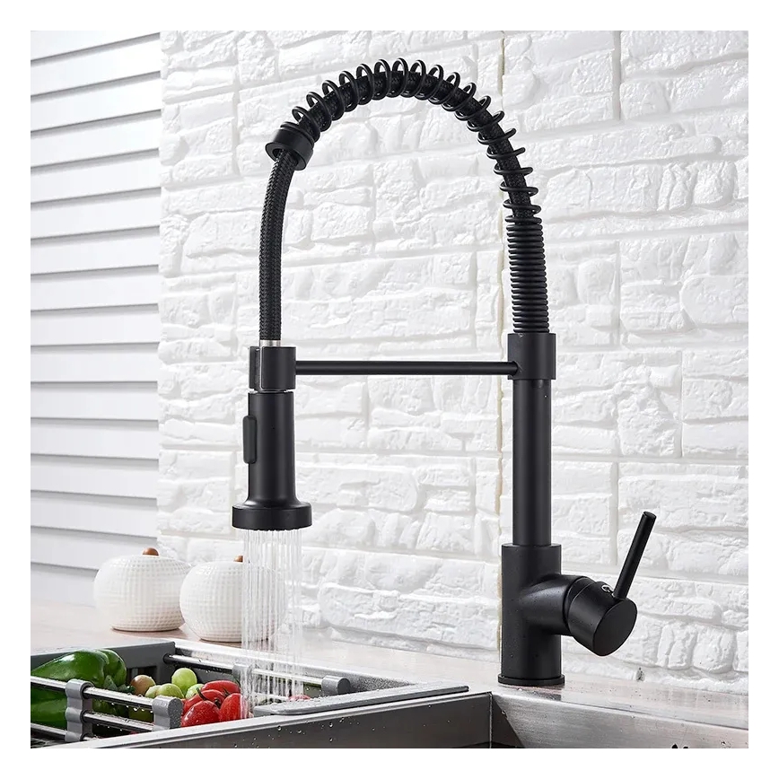 REA-B4820 - Grifo de fregadero COLIN con rociador extraíble 42,5 cm negro